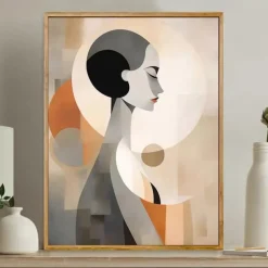 Hand-painted lady Gril abstract painting Handmade female art Abstract portrait woman beauty abstract art Home Wall Decor No Frame