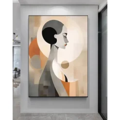 Hand-painted lady Gril abstract painting Handmade female art Abstract portrait woman beauty abstract art Home Wall Decor No Frame