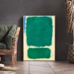 Handpainted Sky Blue Mark Rothko Canvas Painting Abstract Art Decor Modern Wall Art Contemporary Painting Home Decor Gift Stretched Frame Ready to Hang