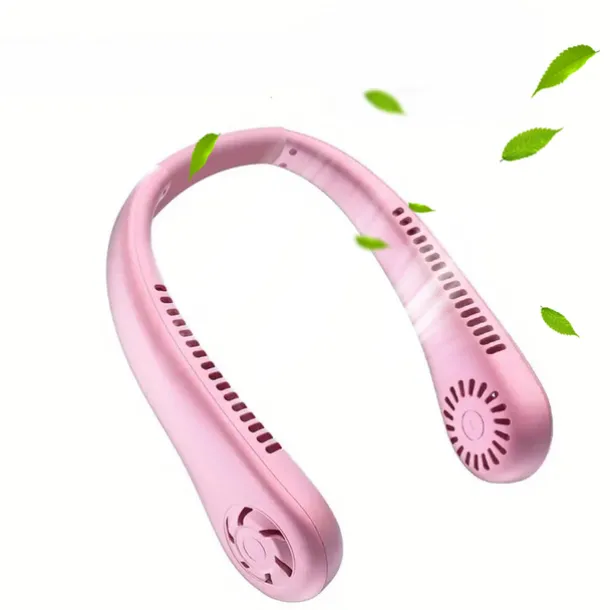 Hands-Free Hanging Neck Fan – Leafless USB Powered Portable Fan with 1200mAh Battery, Bladeless Cooling for Travel