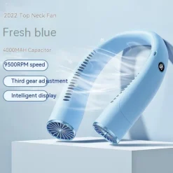 Hands-Free Neck Fan – Bladeless Wearable USB Rechargeable Fan with 360° Cooling, 3 Speeds, and Headphone-Style Design
