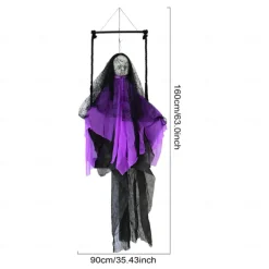 Hanging Ghost Decoration Creepy Lace Fabric Pendant for Halloween Bar and Decor for Parties Lightweight and Scary Design