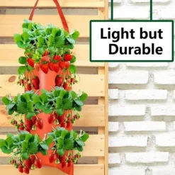 Hanging Strawberry Grow Bag, Strawberry Grow Bag With 8 Holes For Strawberry Tomato And Pepper Upside Down Tomato Grow Bag, Vegetable Grow Bag, Gardening Supplies