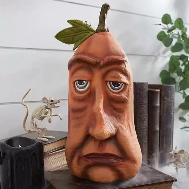 Happy Halloween Light Up Jacko Lantern Decorative Pumpkin Foam Halloween Props for Great Haunted House Halloween Decoration