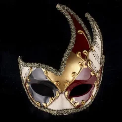 Harlequin Arlecchino Halloween Venetian Mask Columbina Carnival Mask Half Face Adults' Men's Halloween Carnival Mardi Gras Party Masquerade Carnival of Venice Easy Halloween Costumes Dress Up