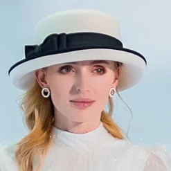 Hats 100% Wool Fedora Hat Casual Tea Party Elegant With Bowknot Headpiece Headwear