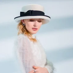 Hats 100% Wool Fedora Hat Casual Tea Party Elegant With Bowknot Headpiece Headwear
