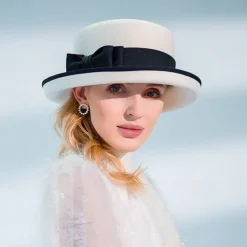 Hats 100% Wool Fedora Hat Casual Tea Party Elegant With Bowknot Headpiece Headwear