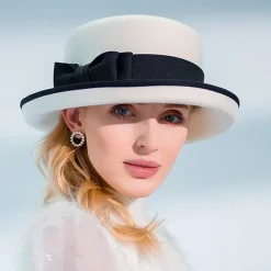 Hats 100% Wool Fedora Hat Casual Tea Party Elegant With Bowknot Headpiece Headwear