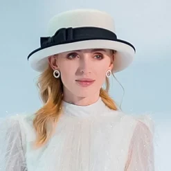 Hats 100% Wool Fedora Hat Casual Tea Party Elegant With Bowknot Headpiece Headwear