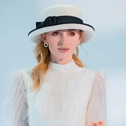 Hats 100% Wool Fedora Hat Casual Tea Party Elegant With Bowknot Headpiece Headwear