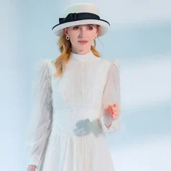 Hats 100% Wool Fedora Hat Casual Tea Party Elegant With Bowknot Headpiece Headwear