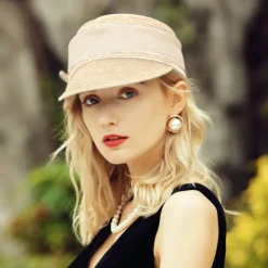 Hats Cotton Fabric Fiber Floppy Hat Straw Hat Sun Hat Casual Holiday Elegant Sun Protection With Lace-up Pure Color Headpiece Headwear