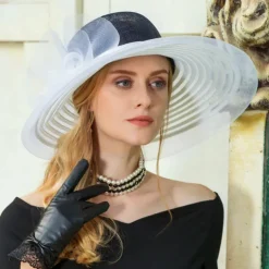 Hats Fiber Bowler / Cloche Hat Bucket Hat Floppy Hat Wedding Tea Party Elegant Wedding With Bowknot Headpiece Headwear
