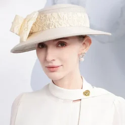 Hats Fiber Bowler / Cloche Hat Bucket Hat Straw Hat Wedding Tea Party Elegant Wedding With Bowknot Headpiece Headwear