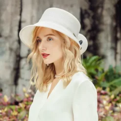 Hats Fiber Bowler / Cloche Hat Bucket Hat Floppy Hat Wedding Tea Party Elegant Wedding With Bowknot Splicing Headpiece Headwear