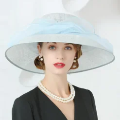 Hats Flax Bowler / Cloche Hat Sun Hat Sinamay Hat Wedding Tea Party Elegant Wedding With Bows Splicing Headpiece Headwear