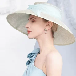 Hats Flax Bowler / Cloche Hat Sun Hat Sinamay Hat Wedding Tea Party Elegant Wedding With Bows Splicing Headpiece Headwear
