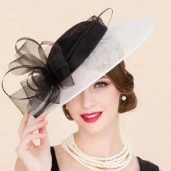 Hats Flax Sun Hat Top Hat Sinamay Hat Wedding Tea Party Elegant Wedding With Feather Bowknot Headpiece Headwear