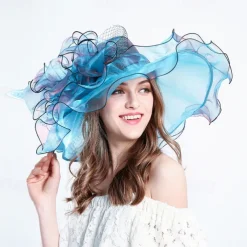 Hats Organza Formal Beach Elegant With Bowknot Headpiece Headwear