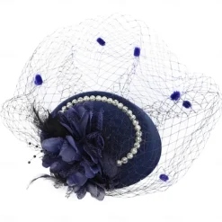 Hats Sinamay Fedora Hat Wedding Evening Party Cocktail Elegant Vintage Cute With Floral Headpiece Headwear