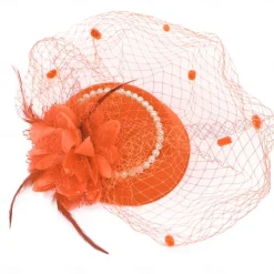 Hats Sinamay Fedora Hat Wedding Evening Party Cocktail Elegant Vintage Cute With Floral Headpiece Headwear