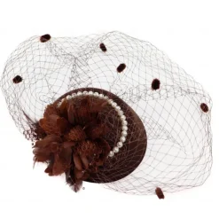 Hats Sinamay Fedora Hat Wedding Evening Party Cocktail Elegant Vintage Cute With Floral Headpiece Headwear