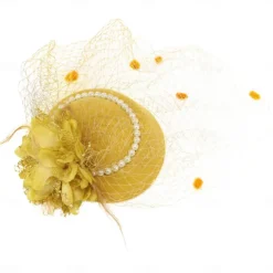 Hats Sinamay Fedora Hat Wedding Evening Party Cocktail Elegant Vintage Cute With Floral Headpiece Headwear