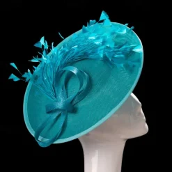 Hats Sinamay Fedora Hat Wedding Evening Party Cocktail Elegant Vintage Cute With Feather Headpiece Headwear