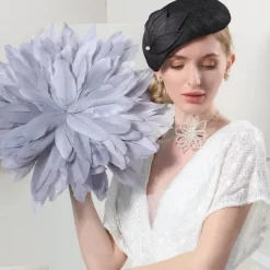 Hats Sinamay Saucer Hat Pillbox Hat Evening Party Ladies Day Wedding British With Pearls Headpiece Headwear