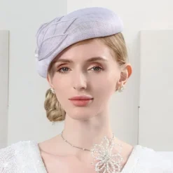 Hats Sinamay Saucer Hat Pillbox Hat Evening Party Ladies Day Wedding British With Pearls Headpiece Headwear