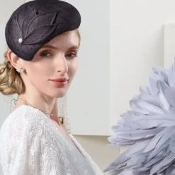 Hats Sinamay Saucer Hat Pillbox Hat Evening Party Ladies Day Wedding British With Pearls Headpiece Headwear