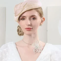 Hats Sinamay Saucer Hat Pillbox Hat Evening Party Ladies Day Wedding British With Pearls Headpiece Headwear