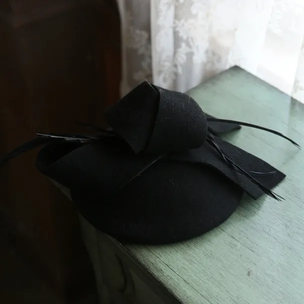 Hats Wool Wedding Vintage With Bowknot Headpiece Headwear