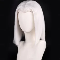 Hazbin Hotel Synthetic Wig Lute kinky Straight Natural Straight Asymmetrical Deep Parting Wig 16 inch A1 Synthetic Hair Women's Cool Classic Comfortable White