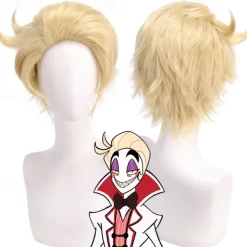 Hazbin Hotel Synthetic Wig Morning star Loose Curl Deep Wave Layered Haircut Asymmetrical Wig 14 inch A1 Synthetic Hair Women's Cool Classic Comfortable Blonde