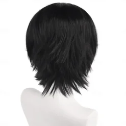 Hazbin Hotel Synthetic Wig Hesco Straight Micro Locs Asymmetrical Deep Parting Wig 14 inch A1 Synthetic Hair Women's Cool Classic Comfortable Black