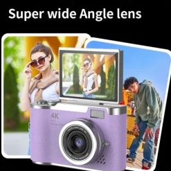 HD Digital Cameras 4K 1080p Easy to Use Rotatable 2.4 Lcd Screen CCD Camera