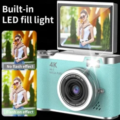 HD Digital Cameras 4K 1080p Easy to Use Rotatable 2.4 Lcd Screen CCD Camera