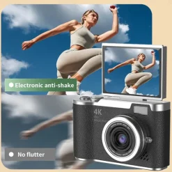 HD Digital Cameras 4K 1080p Easy to Use Rotatable 2.4 Lcd Screen CCD Camera