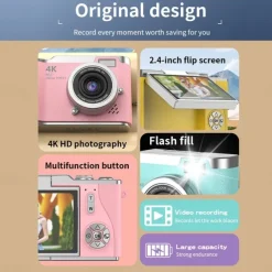 HD Digital Cameras 4K 1080p Easy to Use Rotatable 2.4 Lcd Screen CCD Camera