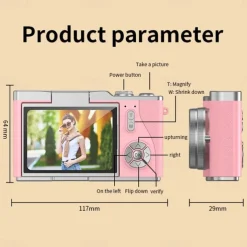 HD Digital Cameras 4K 1080p Easy to Use Rotatable 2.4 Lcd Screen CCD Camera