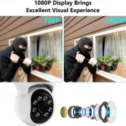 HD 1080P 5G WiFi IP Camera Wireless Speed Dome PTZ CCTV IR Outdoor NetCam Monitoring Auto Tracking Full Color Night Vision Security Camera NetCam