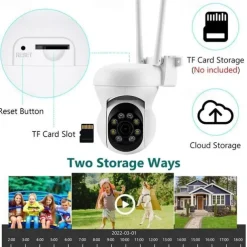 HD 1080P 5G WiFi IP Camera Wireless Speed Dome PTZ CCTV IR Outdoor NetCam Monitoring Auto Tracking Full Color Night Vision Security Camera NetCam