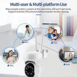 HD 1080P 5G WiFi IP Camera Wireless Speed Dome PTZ CCTV IR Outdoor NetCam Monitoring Auto Tracking Full Color Night Vision Security Camera NetCam