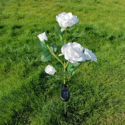 5-Head LED Solar Rose Orchid Flower Light - Waterproof Outdoor Pathway Garden Lamp, Simulation Lawn Light for Wedding, Party & Landscape Decor