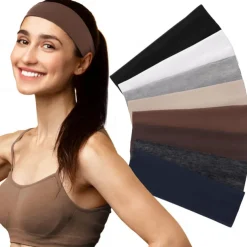 Headbands for Women, Elastic Non-Slip Hair Bands Workout Headbands for Women Soft Cotton Cloth Sports Headband for Running Yoga Daily Workout