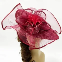 Headdress Sinamay Fedora Hat Wedding Evening Party Tea Party Horse Race Cocktail Vintage Cute With Feather Headpiece Headwear