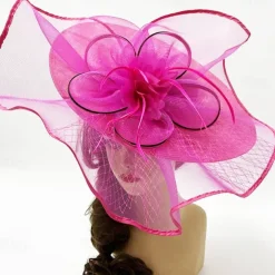 Headdress Sinamay Fedora Hat Wedding Evening Party Tea Party Horse Race Cocktail Vintage Cute With Feather Headpiece Headwear