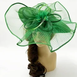 Headdress Sinamay Fedora Hat Wedding Evening Party Tea Party Horse Race Cocktail Vintage Cute With Feather Headpiece Headwear